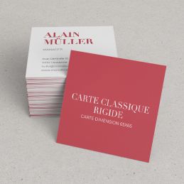 Cartes de visite papier classique, 65x65mm, impression recto-verso