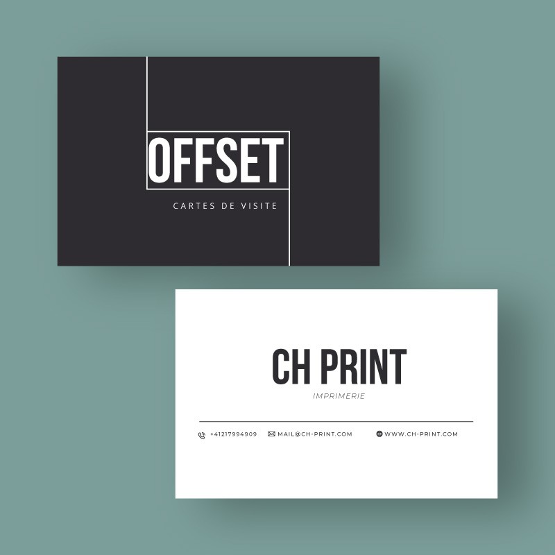 Cartes de visite papier naturel, 85x55mm, impression recto-verso