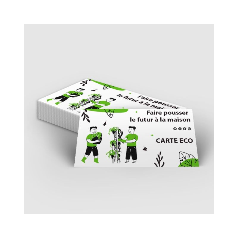 Cartes de visite papier recyclé, 85x55mm, impression recto-verso