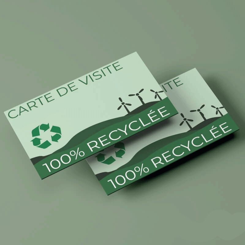 Cartes de visite papier recyclé, 85x55mm, impression recto seul